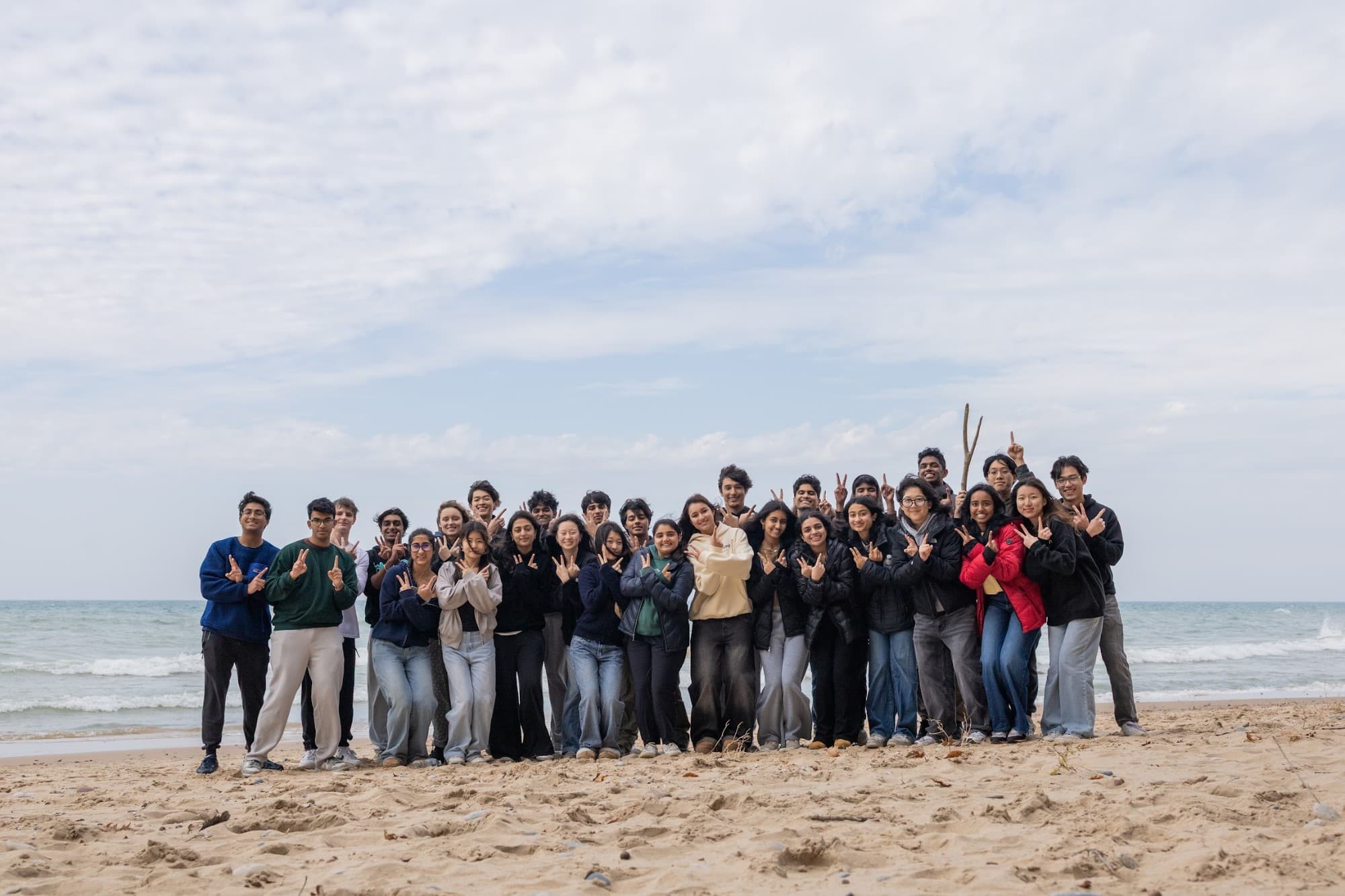 Group photo on a beach
