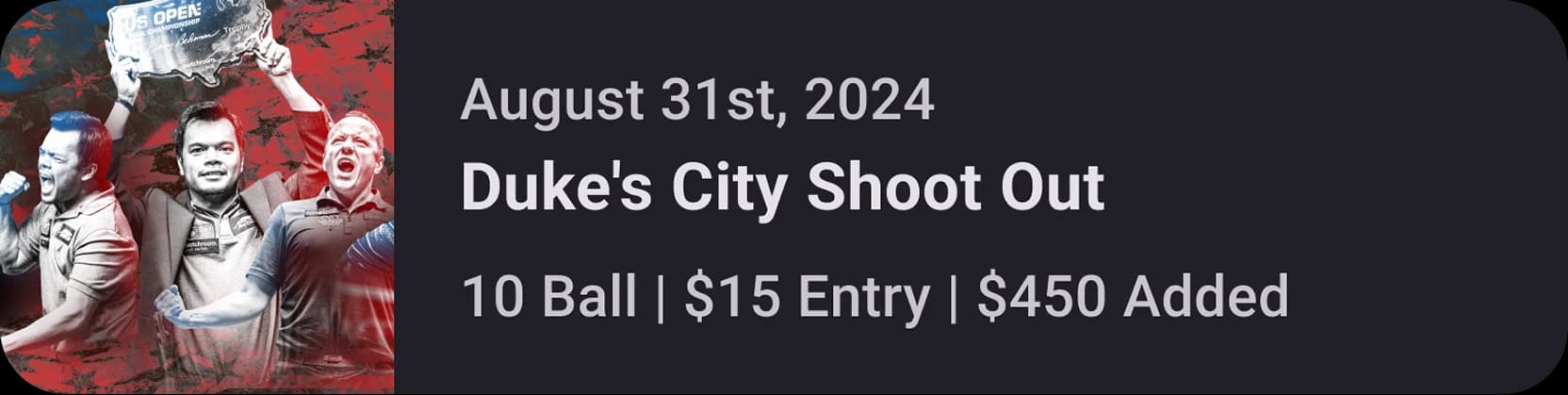 Duke's City Shoot Out tournament card